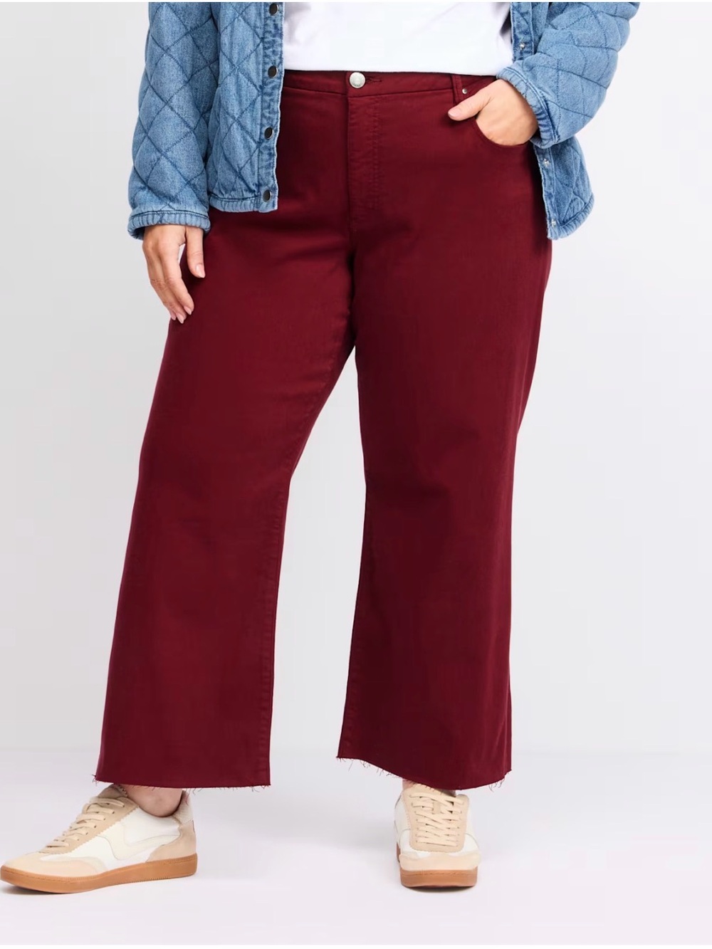 Kut From The Kloth Meg High Rise Fab Ab Wide Leg Raw Hem Jean Sz 14
